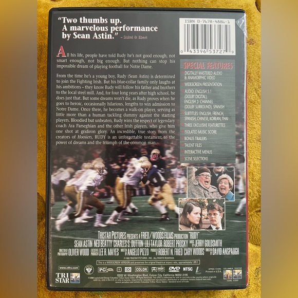Rudy Special Edition DVD - Picture 2 of 4